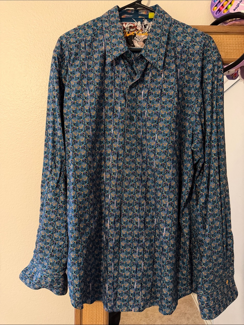 Robert Graham Blue Multi-Pattern Button-Down Shirt